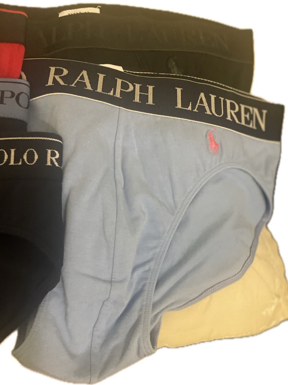 NWOT Men’s 5 Pcs Polo Ralph Lauren Logo Waistband Briefs Bundle Size Md - Picture 5 of 9